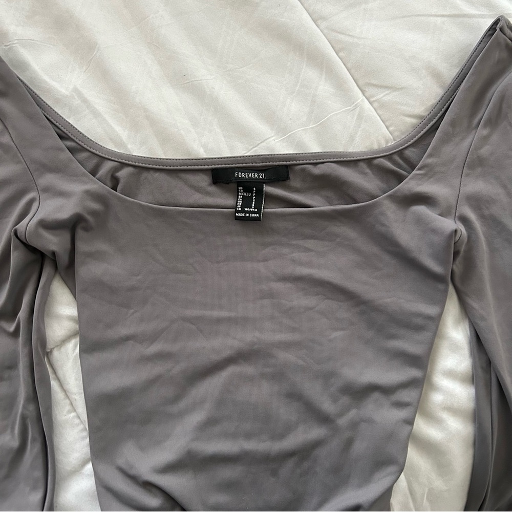 Forever 21 Charcoal Long Sleeve Top